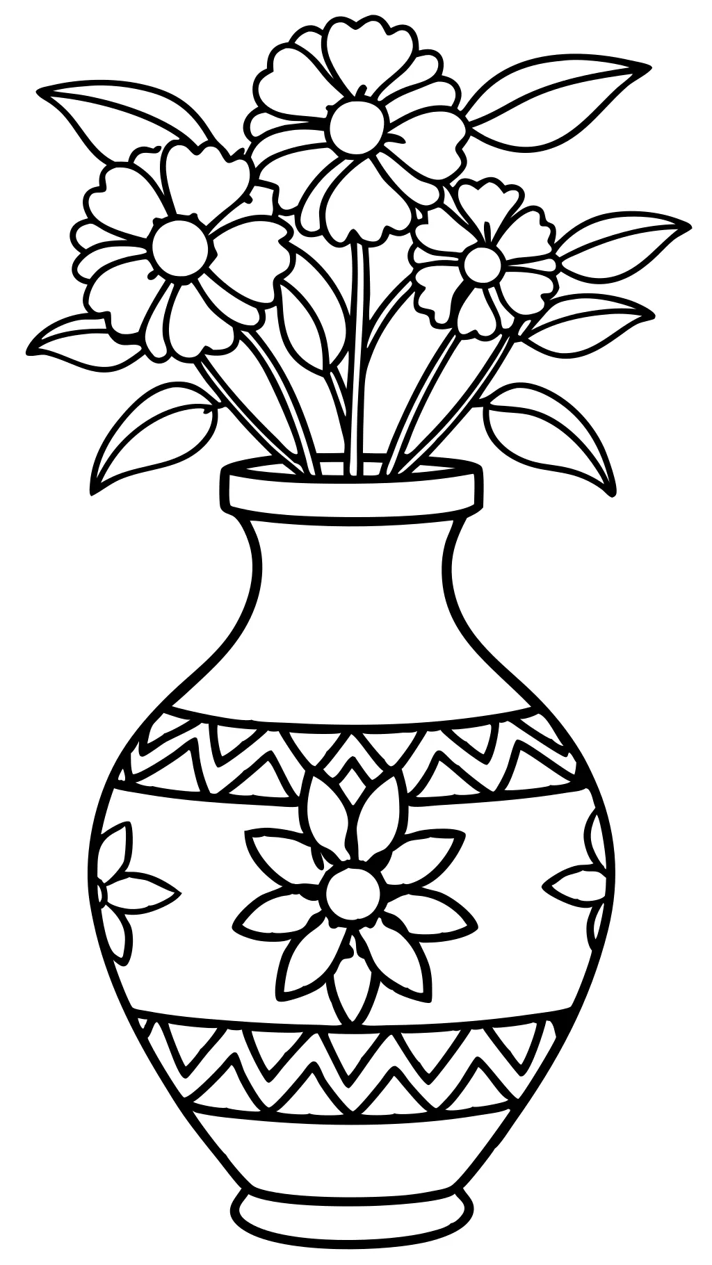 coloriages de vase à fleurs